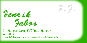 henrik fabos business card